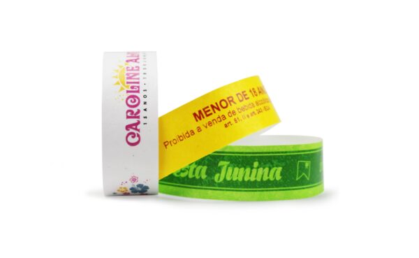 Pulseira Tyvek Personalização Colorida